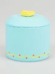 Rozenkrans Doosje Hout - Blauw met Geel Hartje