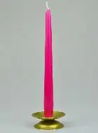 Tafelkaars Kandelaar-Kaars Fuchsia Pink Roze - 25cm