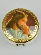 Hostiedoosje Jezus Christus Biddend - 5 cm