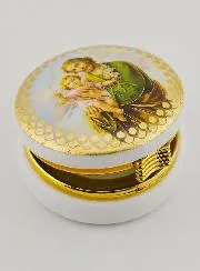 Hostie Doosje Afbeelding Heilige Jozef met het Kind Jezus - 5 cm