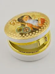 Hostie-doosje Afbeelding Heilige Benedictus van Nursia - 5 cm