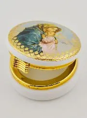Hostiedoosje Afbeelding Heilige Maagd Maria met Kind - 5 cm