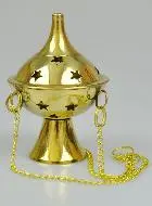 Kerk Wierookbrander - Wierookvat op Voet + Ketting - 18 cm