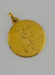 Medaille Heilige Michaël Echt Goud 18 Karaat - 12 mm