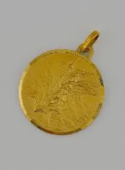 Hanger Heilige Michaël Massief Goud 18 Karaat Glanzend - 18 mm