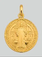 Heilige Benedictus Medaille van 18 karaat Goud - 16 mm