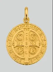 Heilige Benedictus Medaille van 18 karaat Goud - 16 mm