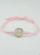 Armband met Benedictus Medaille - Licht Roze