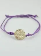Armband met Medaille Heilige Benedictus - Paars