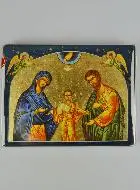 Icoon Heilige Familie met Sterren - 15 cm - Klooster Kunst