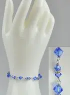 Zilveren Armband Tientje - Blauw - 19 cm