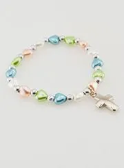 Religieuze Armband Kind - Kruis & Harten