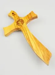 Kruis Heilige Benedictus van Olijfhout - 21 cm