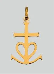 Hanger Kruis Hart Anker Geloof Hoop en Liefde - 20mm - 18 Karaats Goud