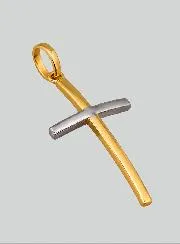 Hanger Kruis van Jezus Geelgoud & Witgoud - 25mm - Massief Goud 18 Karaat