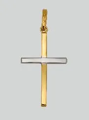 Hanger Kruis van Jezus Geelgoud & Witgoud - 25mm - Massief Goud 18 Karaat