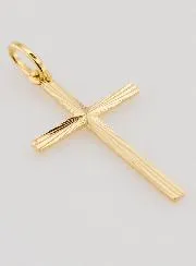 Hanger Kruis Klassiek Gediamanteerd - 27mm - Massief Goud 18 Karaat