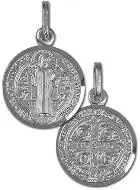 Medaille Heilige Benedictus 925 Rhodium Zilver - 15mm