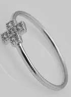 Ring Kruis en Zirkonia - 925 Sterling Zilver - Maat 60