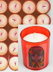 24 Votief Kaarsen Heilige Geest van Vrede - Rood