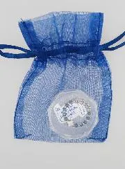 Ring Kruis en Blauw Kristal - Sterling Zilver - Verstelbare Maat