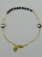Tientje Rozenkrans Armband Kristal Zwart en Goud