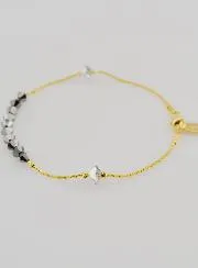 Tientje Rozenkrans Armband Kristal Zwart en Goud