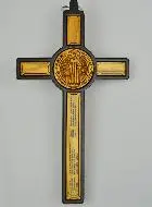Kruisbeeld St. Benedictus Hout Zwart - 13 cm