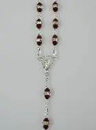 Rozenkrans Rood Kristal en 925 Zilver