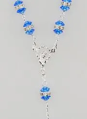 Zilveren Rozenkrans & Kristal Saffier Zetting