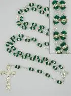 Rozenkrans met Smaragd Groen Kristal en Zilver
