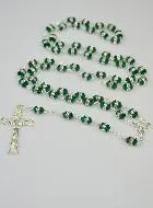 Rozenkrans met Smaragd Groen Kristal en Zilver