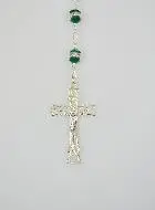 Rozenkrans met Smaragd Groen Kristal en Zilver
