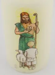 Kaars Eerste Communie Jezus Goede Herder & Blonde Jongen