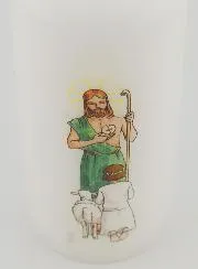 Kaars Eerste Communie Jezus Goede Herder - Meisje met Bruin Haar