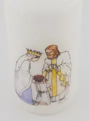 Kaars Eerste Communie Jezus en Maria - Meisje Bruin Haar