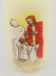 Communie Kaars Brood der Engelen - Meisje met Bruin Haar