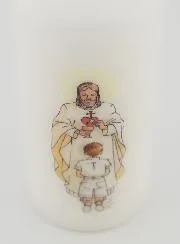Communie Kaars De Here Jezus & Jongen met Bruin Haar