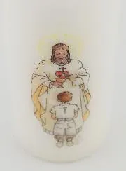 Kaars Eerste Communie Heer Jezus & Jongen met Bruin Haar