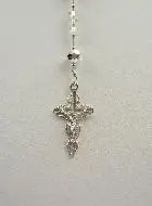 Rozenkrans Collier van Kristal en Rhodium Zilver