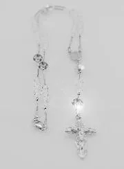 Rozenkrans Collier van Kristal en Rhodium Zilver