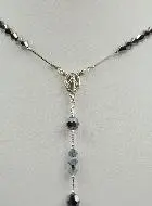 Rozenkrans Zwart Kristal en 925 Rhodium Zilver