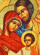 Religieuze Icoon Heilige Familie - Afgeronde Icoon 9cm