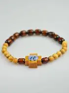 Religieuze Armband in Twee Kleuren Hout - Maria Wonderdadige