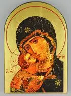 Afgeronde Religieuze Icoon - Onze Lieve Vrouw van Vladimir 19cm
