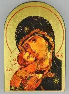 Afgeronde Religieuze Icoon - Onze Lieve Vrouw van Vladimir 19cm