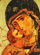 Afgeronde Religieuze Icoon - Onze Lieve Vrouw van Vladimir 19cm