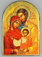 Afgeronde Religieuze Icoon Heilige Familie - 19cm