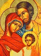 Afgeronde Religieuze Icoon Heilige Familie - 19cm