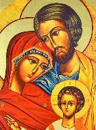 Grote Religieuze Icoon Heilige Familie van Nazareth - Halfrond 35 cm